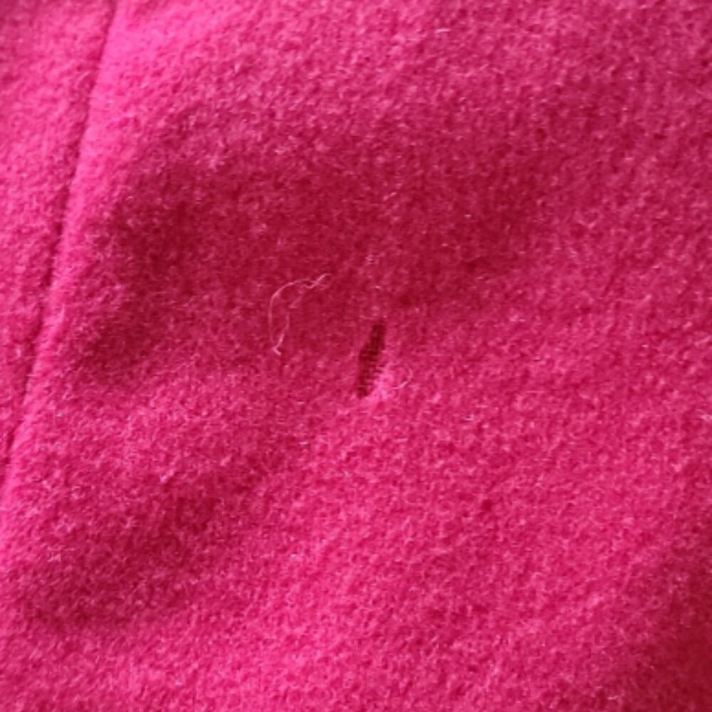 Tahari Red Wool 3/4 Trench Coat - Picture 7 of 7